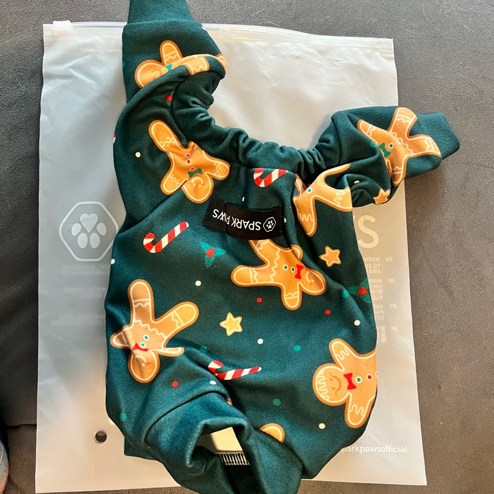 Spark Paws Gingerbread Dog Sweater - Green